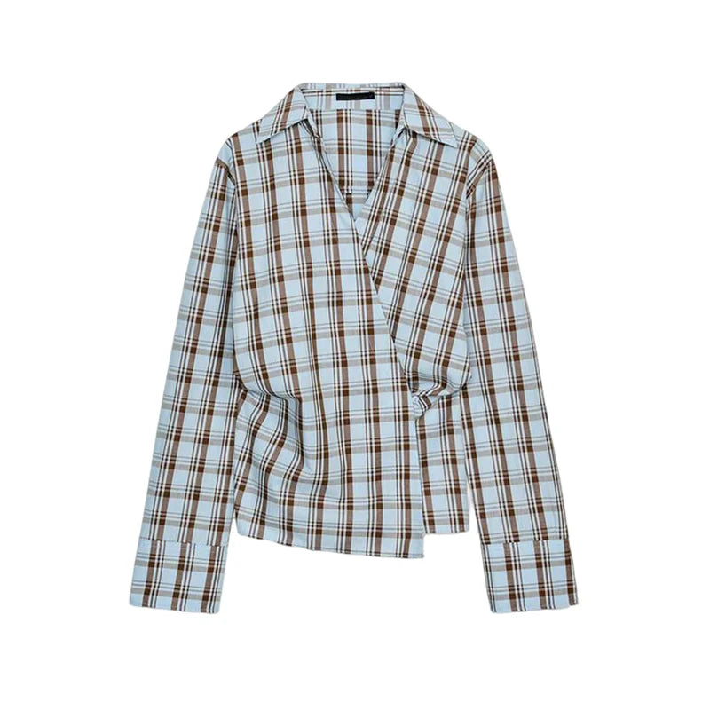 חולצת משבצות דגם אוליב